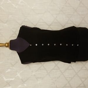 Studio Collection Sweater Vest Womens Size Large Black Knit Fall